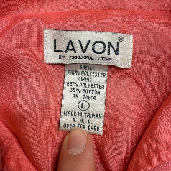 ✅Womens L VTG Lavon Nylon Track Suit Lined Jacket & Pants Set Multicolor 80s 90s - Picture 3 of 15